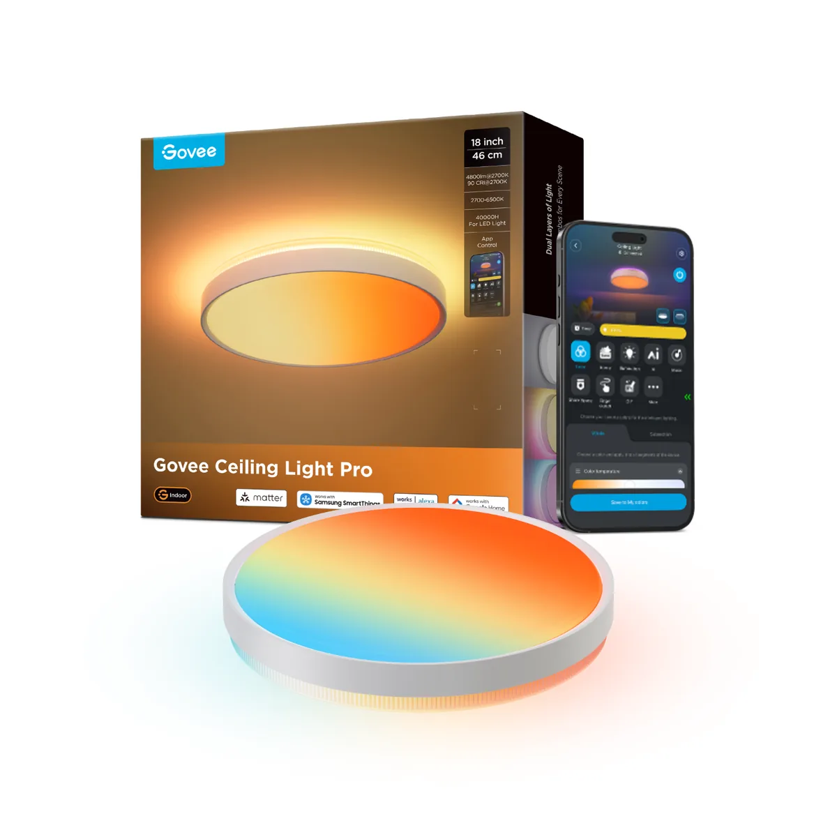 Govee 18in Smart Ceiling Light Pro: 4800 Lumen
