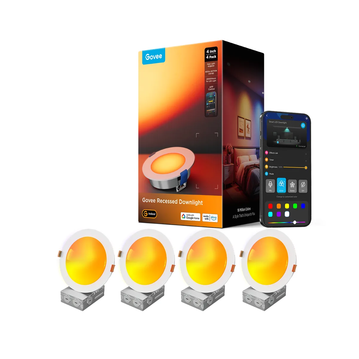 4 Inch Color Changing Recessed Lights ​