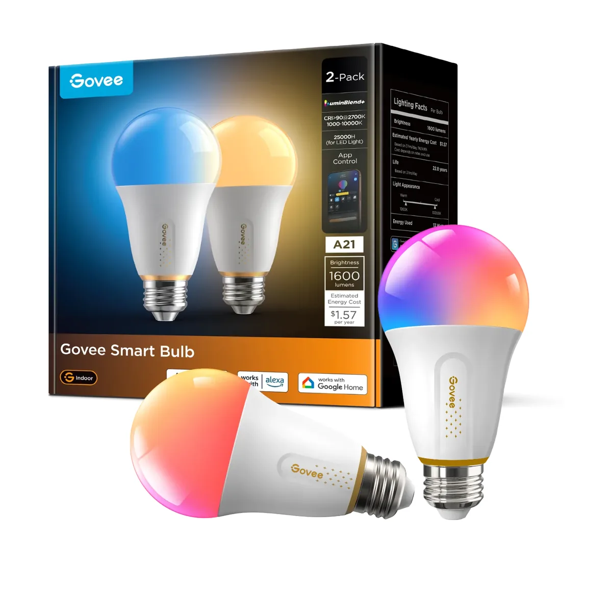 Govee A21 Smart LED Light Bulb E26 1600 Lumens