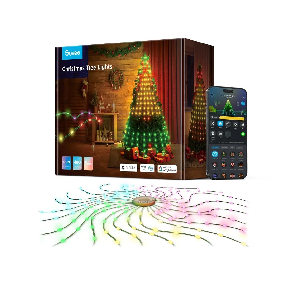 Govee LED Christmas Tree Lights – Outdoor and Smart Holiday Lighting