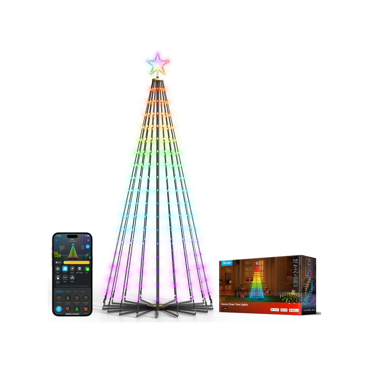 Govee Christmas Cone Tree Lights - 6.1/7.5/9/12 ft