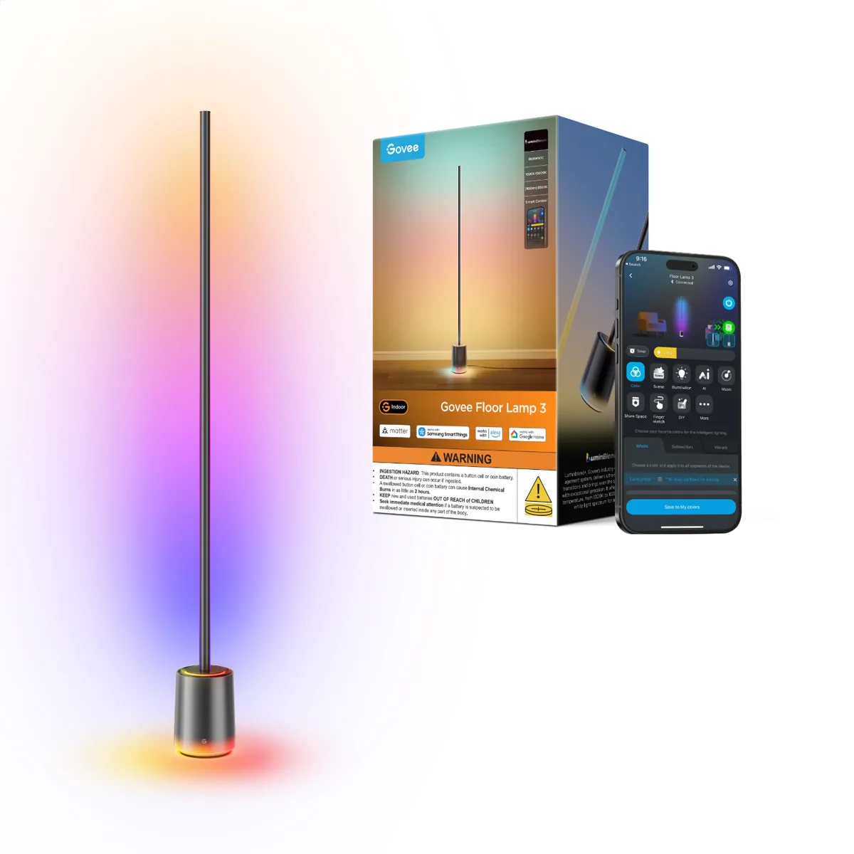 Govee Smart Floor Lamp 3 with 2100 Lumens