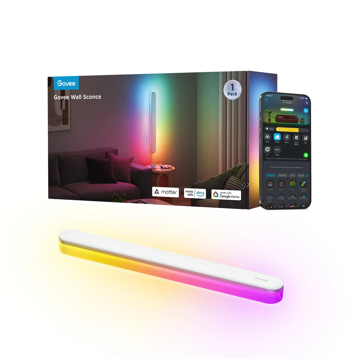 Govee LED Wall Light: Smart Wall Sconce for Ambient Room Lighting