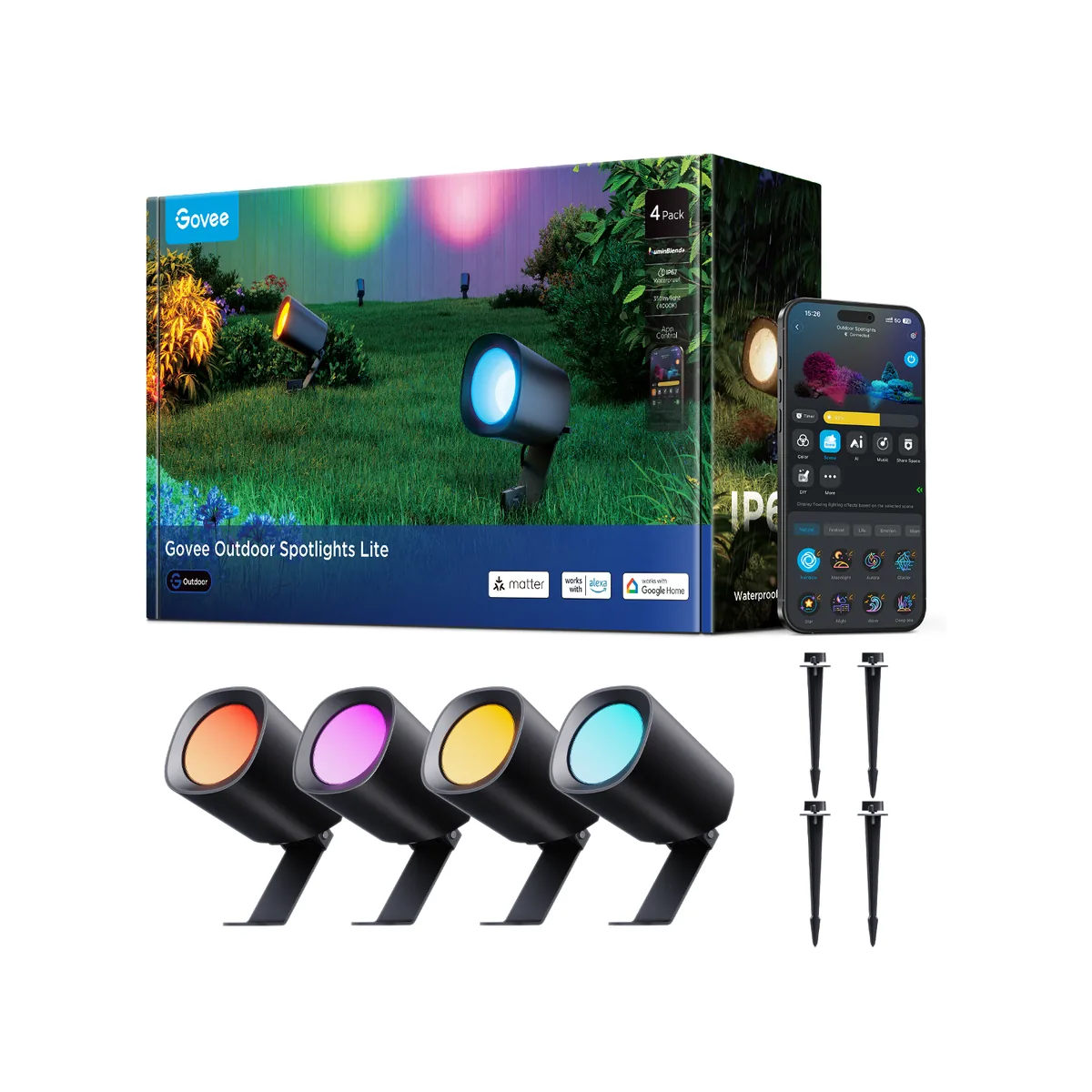 Govee Smart LED Outdoor Spotlights Lite