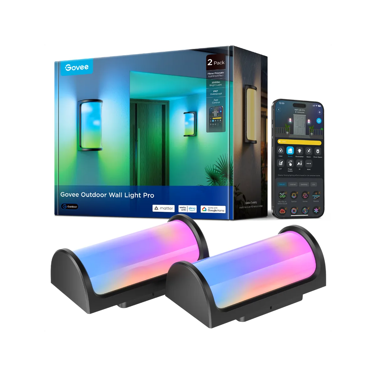 Govee LED Outdoor Wall Light Pro: 72-Zone RGBICWW