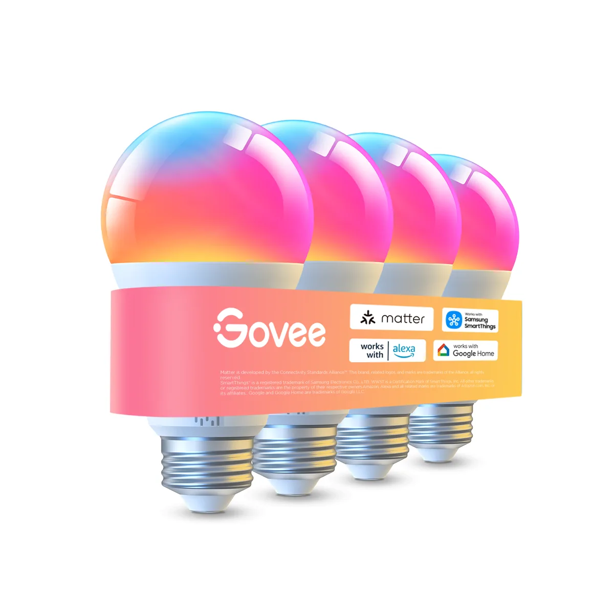 Govee A19 Smart LED Light Bulbs E26 1000 Lumens