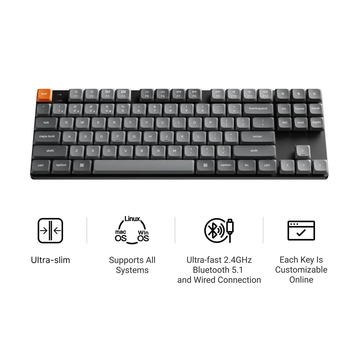 Keychron K1 Max Qmk Via Wireless Custom Mechanical Keyboard