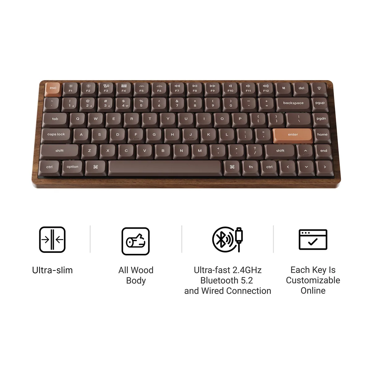 Keychron K3 Max Qmk Via Wireless Custom Mechanical Keyboard All Wood Special Edition
