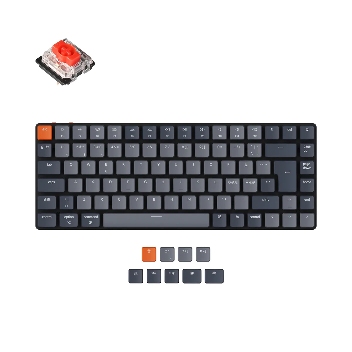 Keychron K3 Ultra Slim Wireless Mechanical Keyboard Nordic Iso Layout Version 2