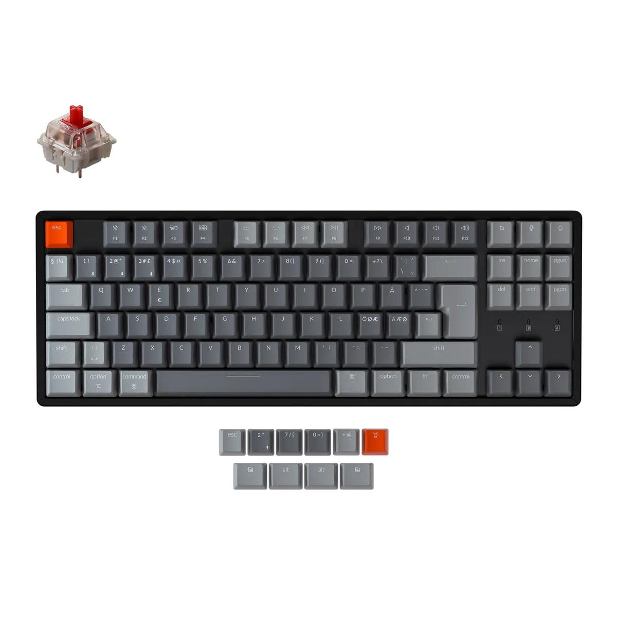 Keychron K8 Wireless Mechanical Keyboard Nordic Iso Layout