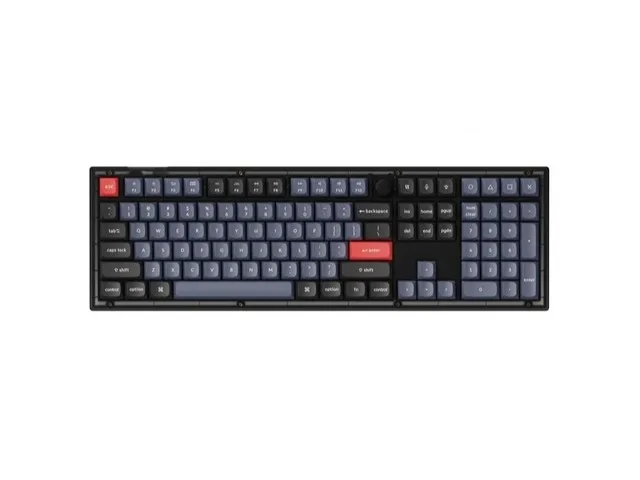 Keychron Keychron V6 黑透 V6-C1可插拔 RGB红轴 - 旋钮版