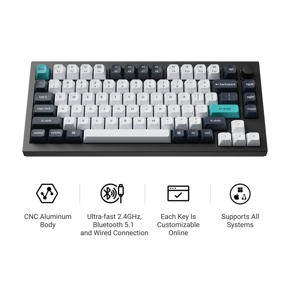 Keychron Q1 Max Qmk Via Wireless Custom Mechanical Keyboard