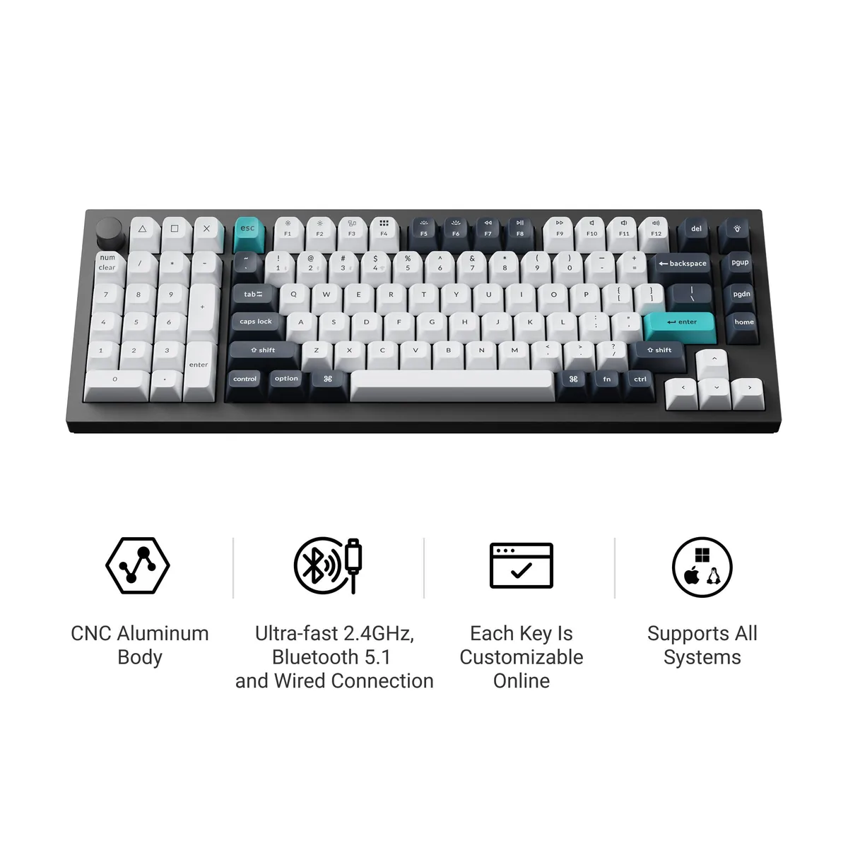 Keychron Q12 Max Qmk Via Wireless Custom Mechanical Keyboard