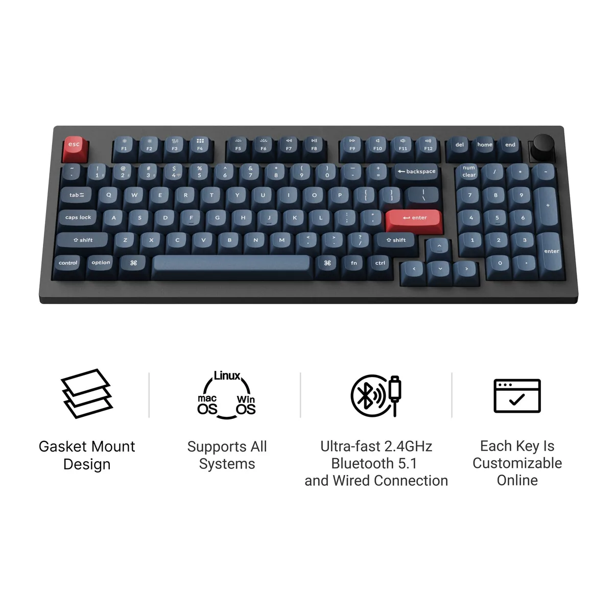 Keychron V5 Max Qmk Via Wireless Custom Mechanical Keyboard