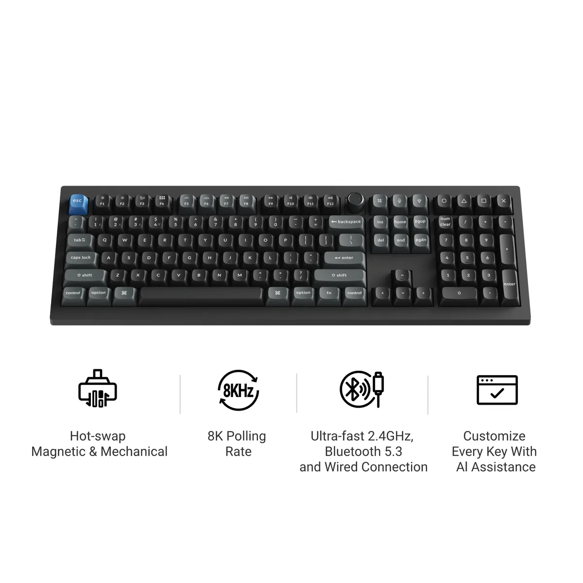 Keychron V6 Ultra Hybrid 8K Wireless Custom Magnetic Mechanical Keyboard