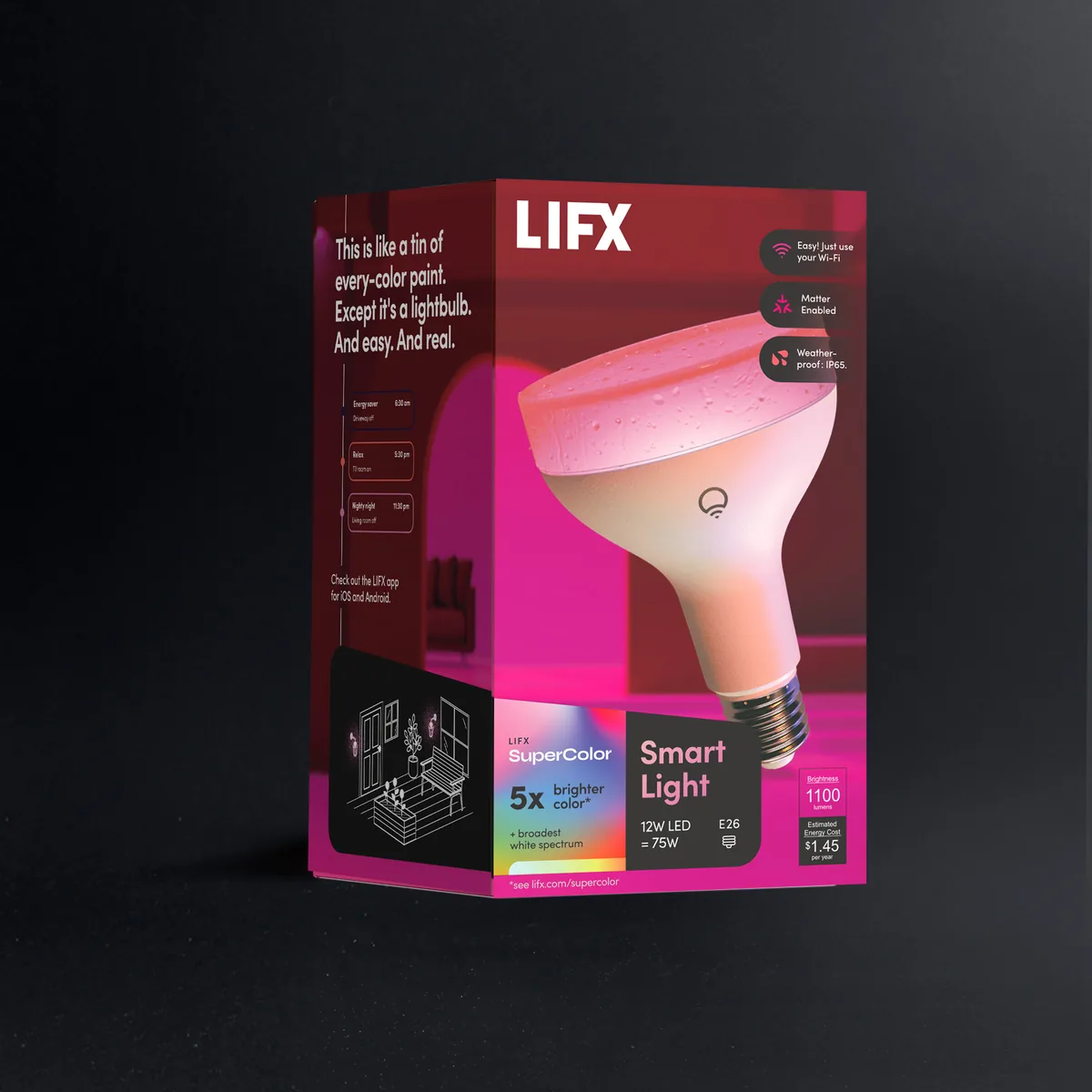 LIFX SuperColor BR30 Smart Light 1-Pack - 1100 Lumens
