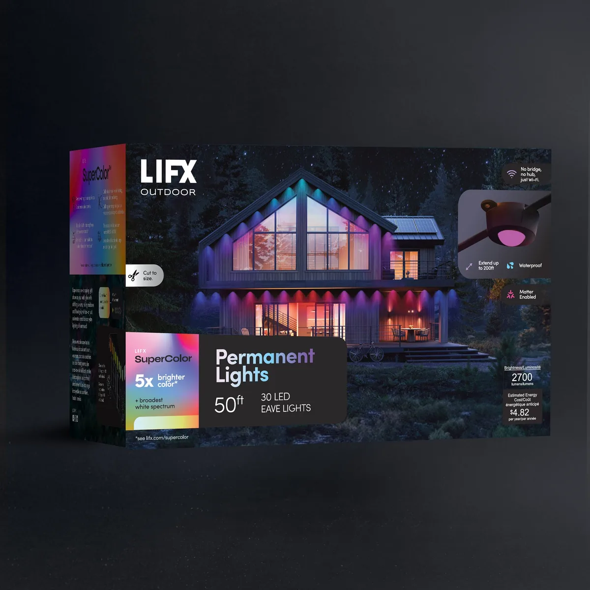 LIFX Outdoor SuperColor Permanent Lights 50ft Kit - Black